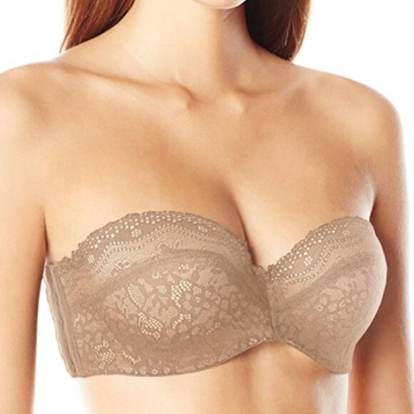 NWOT b.temped by Wacoal Enticing Strapless Bra Tan 32DD - Picture 1 of 5